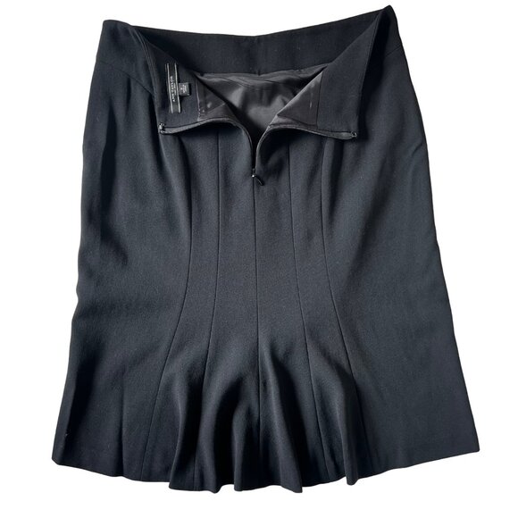 Ann Taylor Pencil Skirt Womens Size 2 Pleated Back Black Virgin Wool - Picture 2 of 7